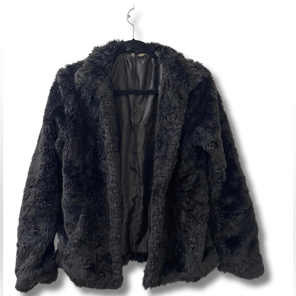 H&M Black Faux Fur Teddy Jacket